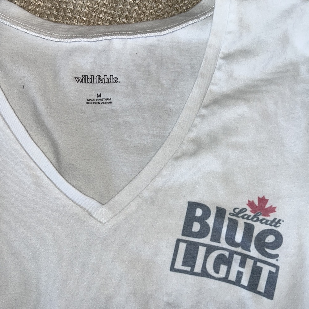 Labatt Blue Light white crop top